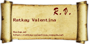 Ratkay Valentina névjegykártya